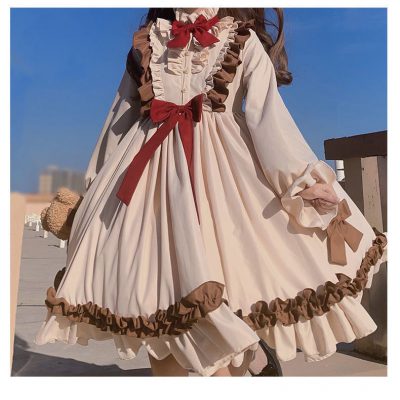 ロリータ ワンピース 長袖 日系 二次元2024 春夏秋冬 かわいい新作 公主メイド服洋装 コスプレ ロリータ お茶会 ゴスロリ 洋風 貴族風 レ