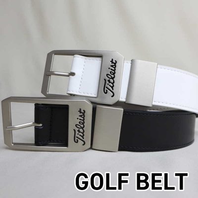 人気商品 Titleist golf タイトリスト ゴルフ ベーシック ベルト 本革製 メンズ用 シンプルデザイン 2色展開