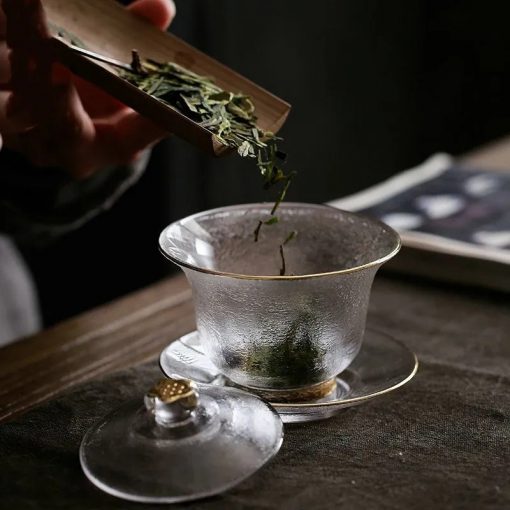 盖碗 耐熱ガラス お茶 湯呑 200ml 中華 功夫 茶碗 セット 中国茶器 グラス 蓋付き 受け皿 伝統 中華 茶器
