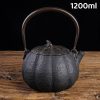 鉄急須 1200ml カボチャの形 鉄製 急須ホイッスルケトル 南部鉄器 鉄瓶 鉄器 鋳鉄ティーポット 和風 ステンレススチールインフューザー付き ストーブセーフケトル 鉄製ティーポット IH 直火 対応