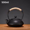 鉄急須 鉄製 急須ホイッスルケトル 500ml 南部鉄器 鉄瓶 鉄器 鋳鉄ティーポット 和風 鉄瓶 ステンレススチールインフューザー付き ストーブセーフケトル 鉄製ティーポット IH 直火 対応